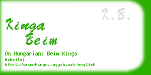 kinga beim business card